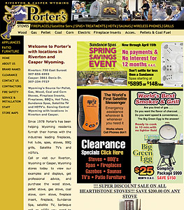 Porters website screen shot